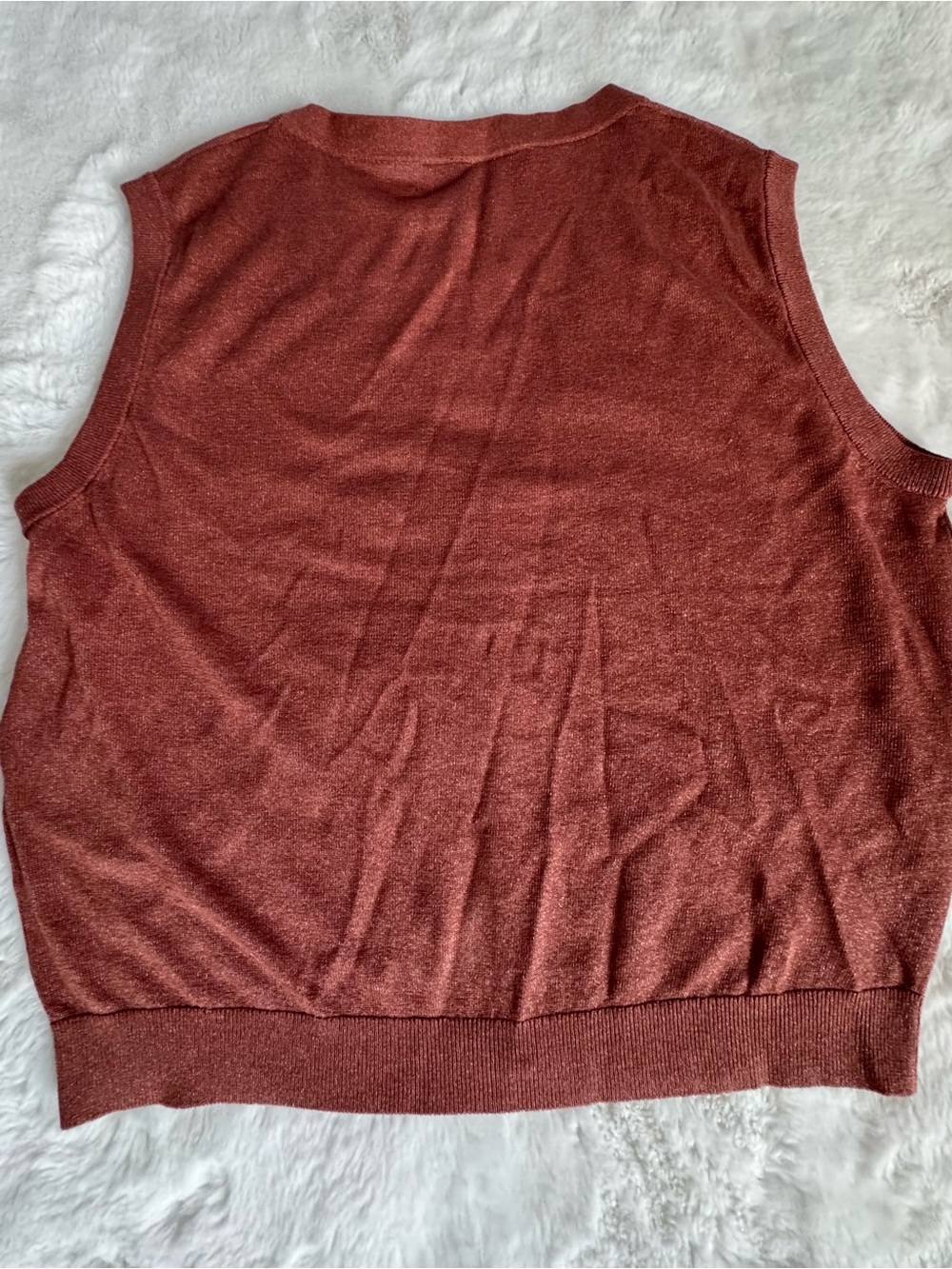 Anthropologie Rust-Brown Sleeveless Button-Front Knit Tank - Picture 5 of 11